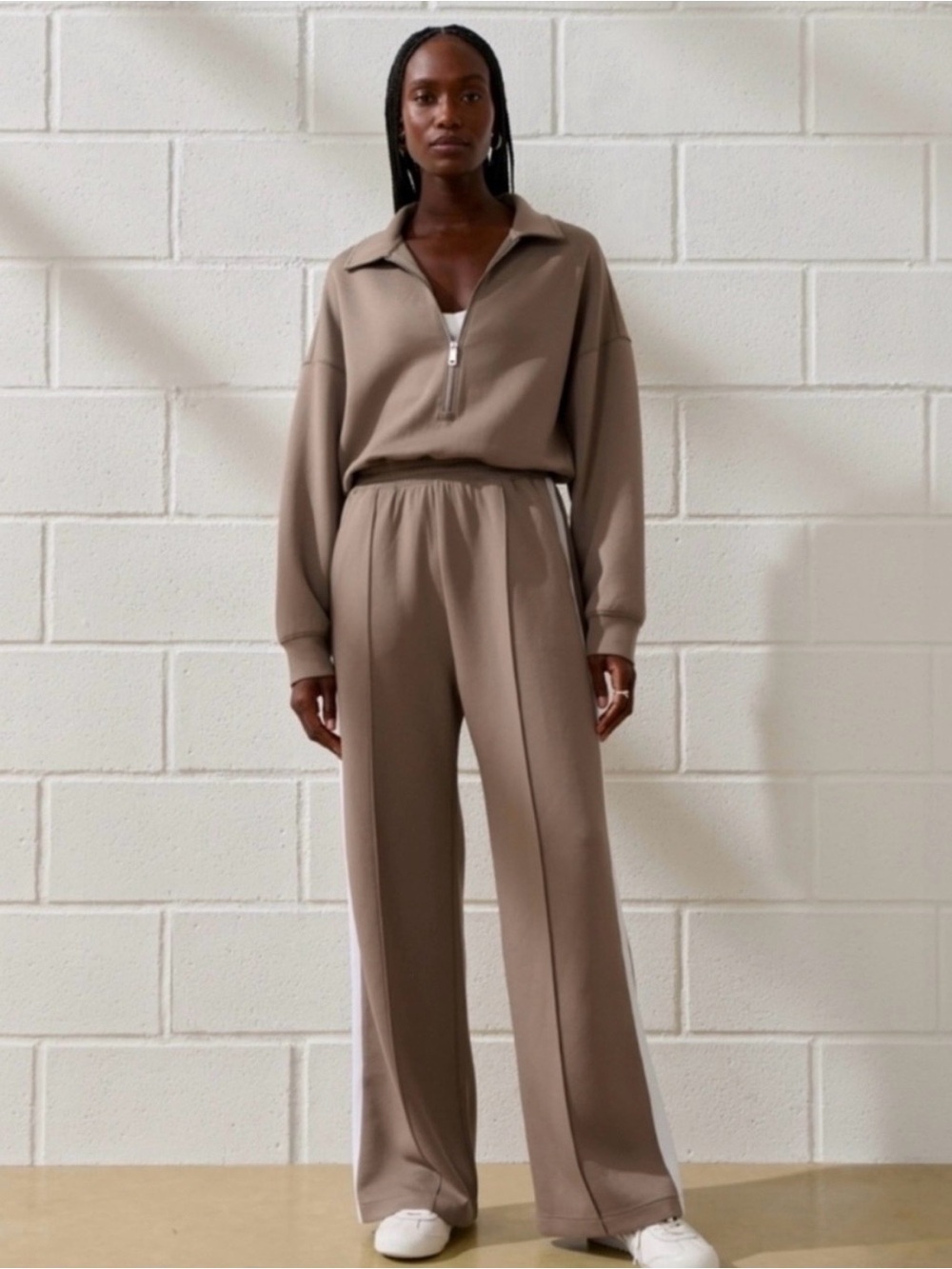 Abercrombie & Fitch YPB Taupe Wide-Leg Pull-On Jumpsuit